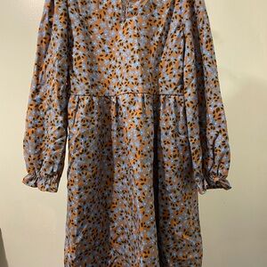 👜👜👜👜Hayden Girls Floral Patterned Fabric in Blue and Orange size 7